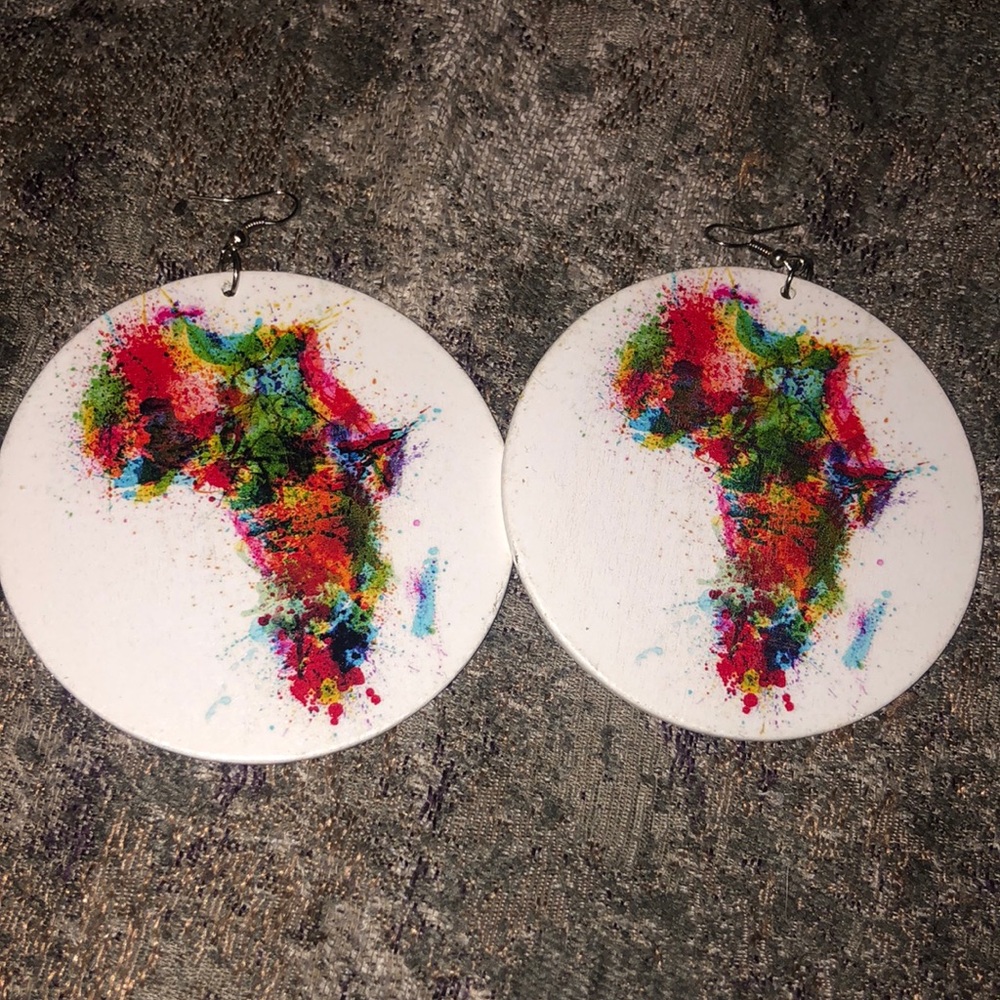 Multicolored African earrings